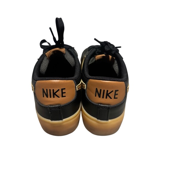 Nike Women's Blazer Low Platform Sneaker Leather Suede Black British Tan Size 9 - Picture 4 of 8